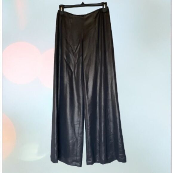 Yansi Fugel Pants - Yansi Fugel Bronze Metallic Wide Leg Dress Pant